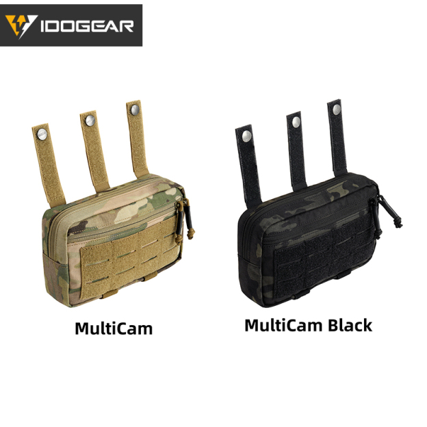 IDOGEAR MOLLE Admin Pouch 2-in-1 EDC Utility Pouch MOLLE Drop Pouch Laser Cut Hook&Loop Panel 3563