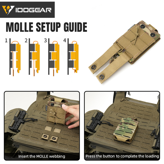 IDOGEAR Single Storage Pouch Laser Cut MOLLE Quick Access Holder for Outdoor EDC 3566