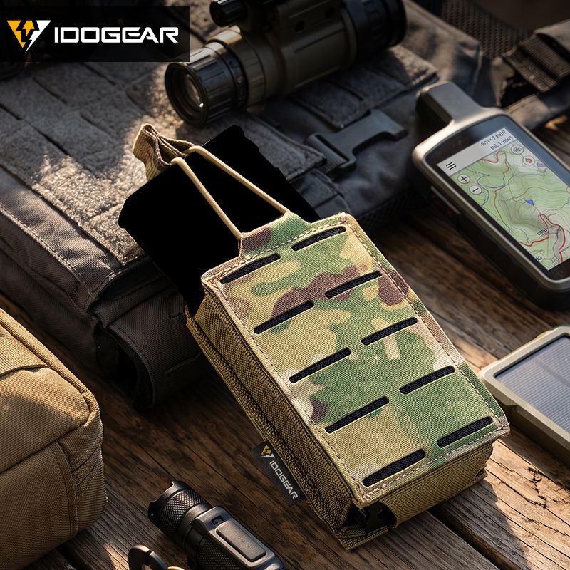 IDOGEAR Single Storage Pouch Laser Cut MOLLE Quick Access Holder for Outdoor EDC 3566