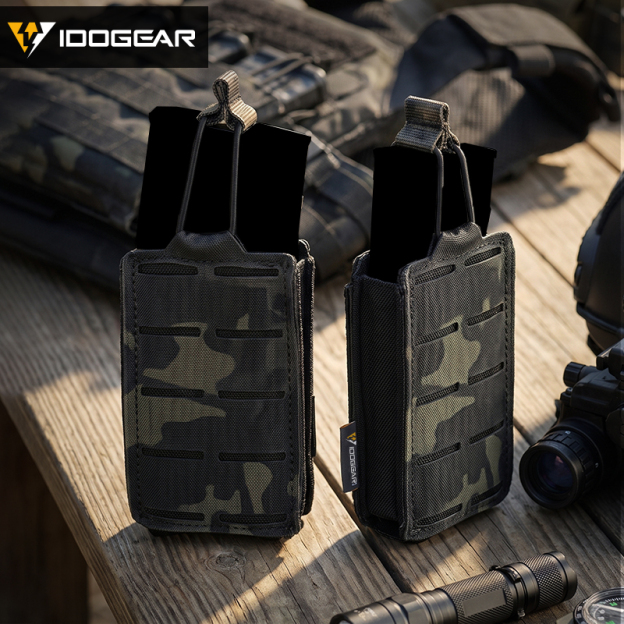 IDOGEAR Single Storage Pouch Laser Cut MOLLE Quick Access Holder for Outdoor EDC 3566