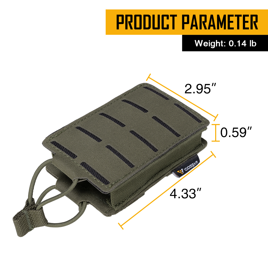 IDOGEAR Tactical LSR 556 Mag Pouch Single Mag Carrier MOLLE Pouch Laser Cut Tool Bags 3566