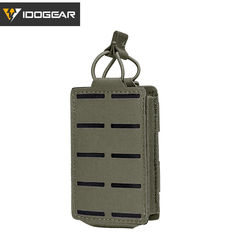 IDOGEAR Tactical LSR 556 Mag Pouch Single Mag Carrier MOLLE Pouch Laser Cut Tool Bags 3566