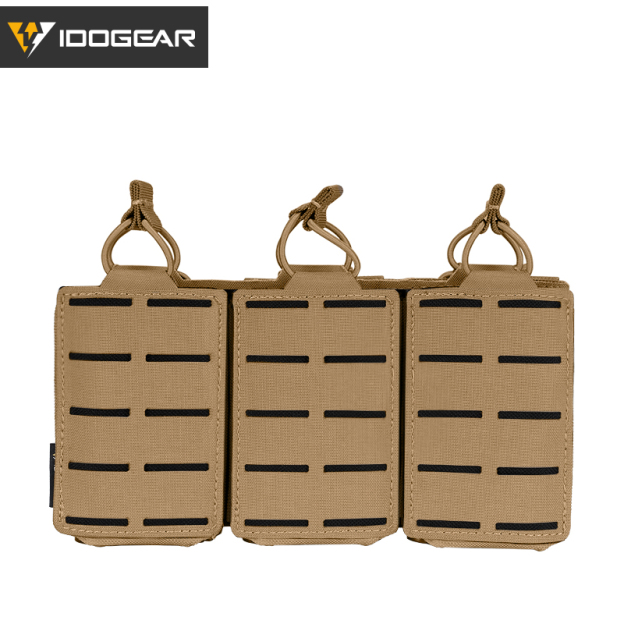 IDOGEAR Tactical LSR 556 Mag Pouch Triple Mag Carrier MOLLE Pouch Laser Cut 3567