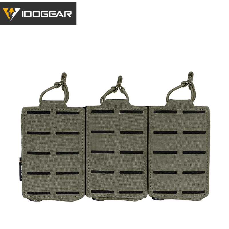 IDOGEAR Tactical LSR 556 Mag Pouch Triple Mag Carrier MOLLE Pouch Laser Cut 3567