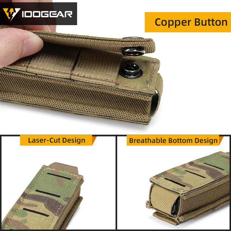 IDOGEAR Single Utility Storage Pouch Laser Cut MOLLE Gear Holder for Outdoor 3568