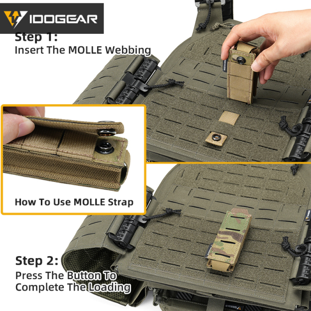 IDOGEAR Single Utility Storage Pouch Laser Cut MOLLE Gear Holder for Outdoor 3568