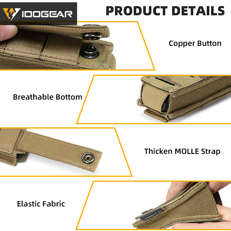 IDOGEAR Single Utility Storage Pouch Laser Cut MOLLE Gear Holder for Outdoor 3568