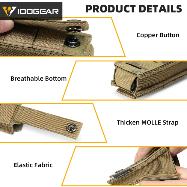 IDOGEAR Single Utility Storage Pouch Laser Cut MOLLE Gear Holder for Outdoor 3568