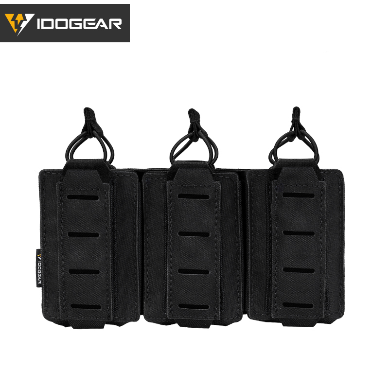 IDOGEAR Tactical 556 Triple Mag Pouch 9mm Mag Carries LSR MOLLE Pouch Laser Cut 3570