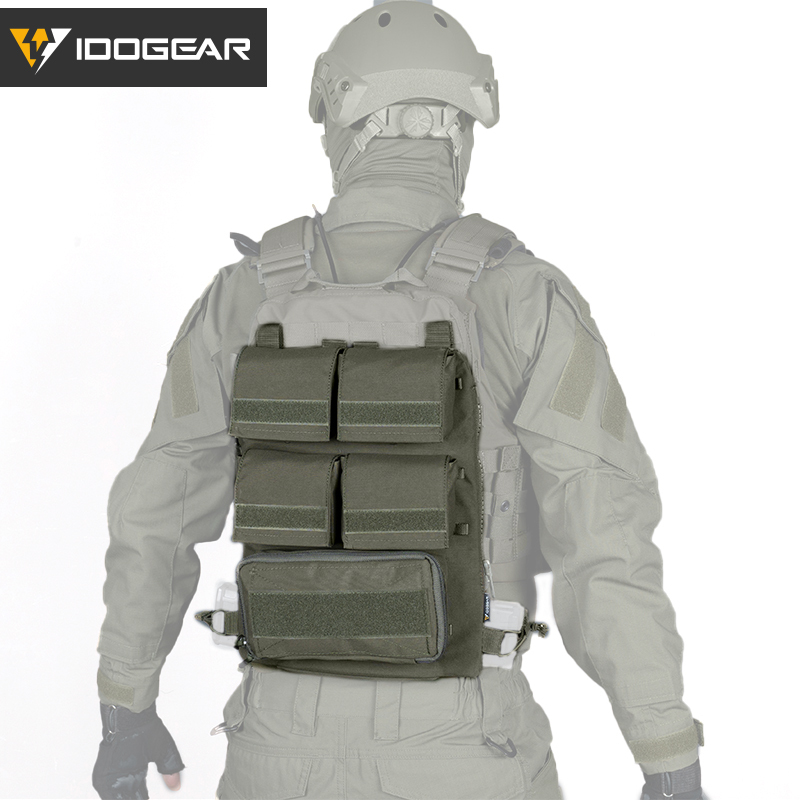 IDOGEAR Tactical Pouch With Zip on Panel YKK Zipper Hiking Hydration Backpack 3573