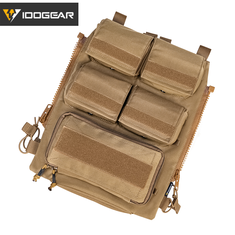 IDOGEAR Tactical Pouch With Zip on Panel YKK Zipper Hiking Hydration