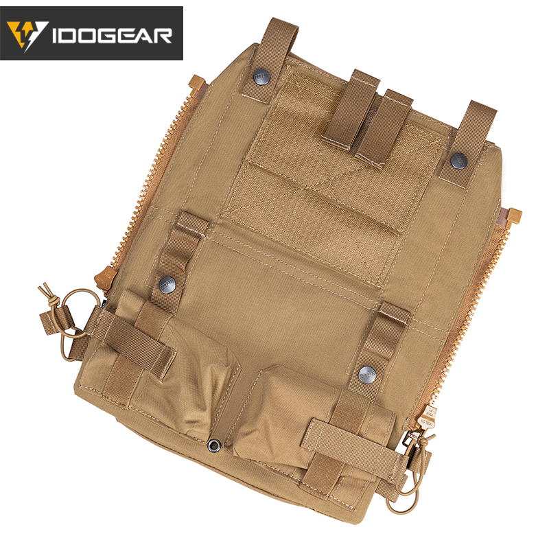 IDOGEAR Tactical Pouch With Zip on Panel YKK Zipper Hiking Hydration Backpack 3573