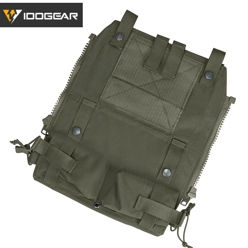IDOGEAR Tactical Pouch With Zip on Panel YKK Zipper Hiking Hydration Backpack 3573