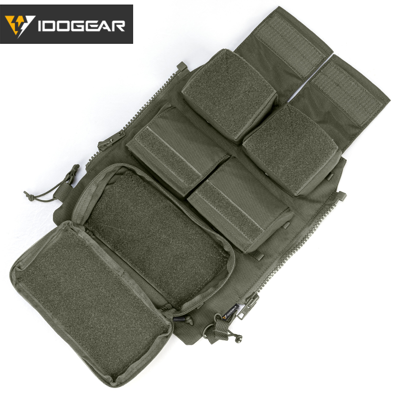 IDOGEAR Tactical Pouch With Zip on Panel YKK Zipper Hiking Hydration Backpack 3573