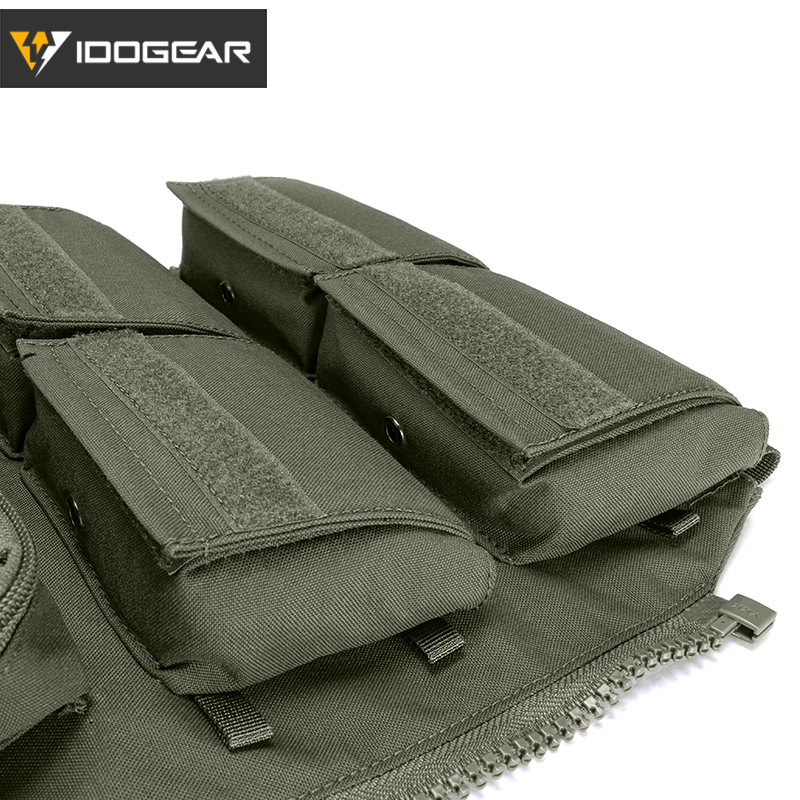 IDOGEAR Tactical Pouch With Zip on Panel YKK Zipper Hiking Hydration Backpack 3573