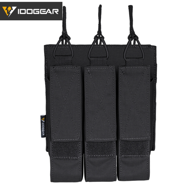 IDOGEAR Triple Mag Pouches Tactical Magazine Pouch Molle Open Top Kriss Mag Pouch for MP5 Magazines 3576