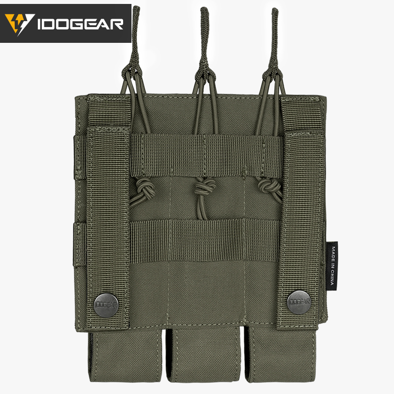 IDOGEAR Triple Mag Pouches Tactical Magazine Pouch Molle Open Top Kriss Mag Pouch for MP5 Magazines 3576
