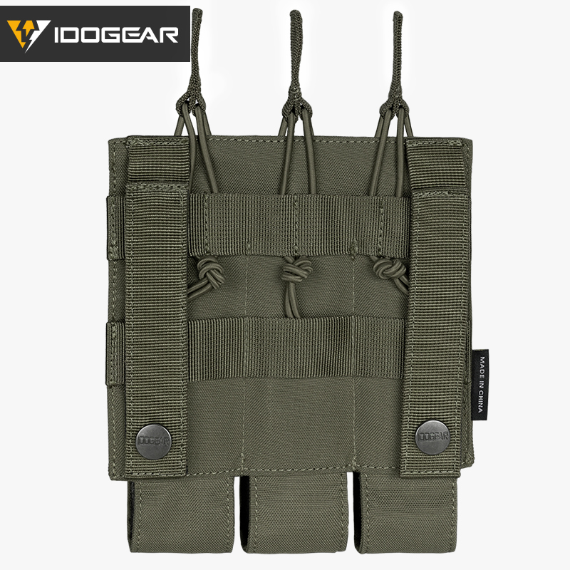 IDOGEAR Triple Mag Pouches Tactical Magazine Pouch Molle Open Top Kriss Mag Pouch for MP5 Magazines 3576