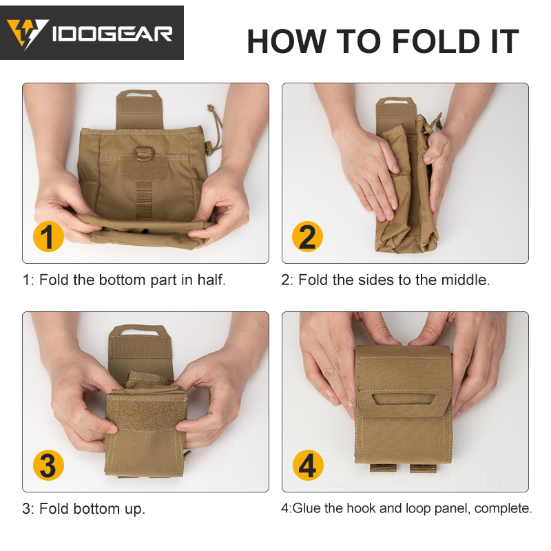 IDOGEAR Molle Dump Pouch Roll-up Drawstring Mag Pouches Foldable Utility Pouch 3577