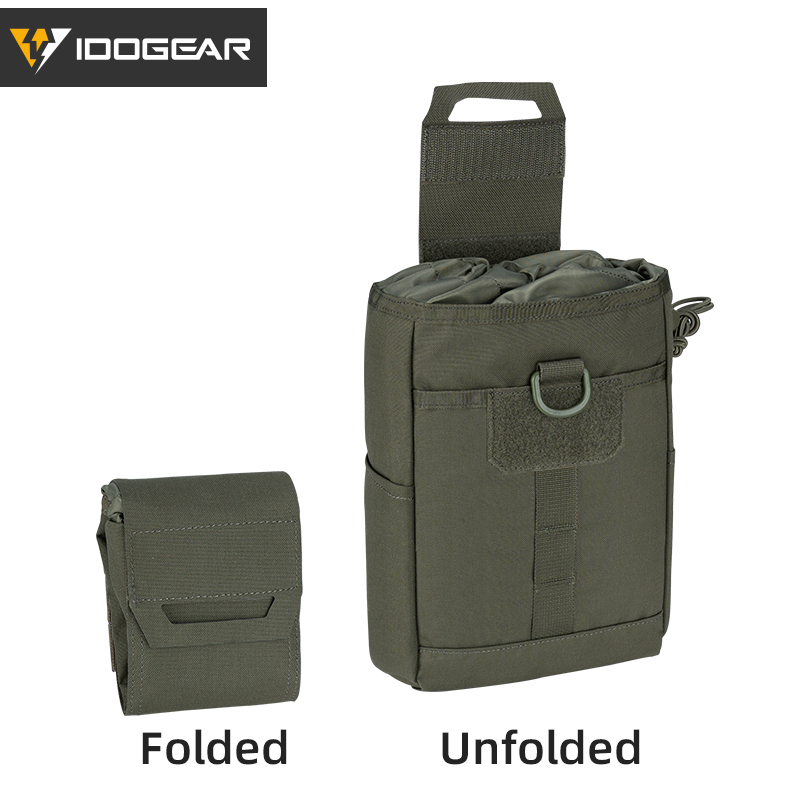 IDOGEAR Molle Dump Pouch Roll-up Drawstring Mag Pouches Foldable Utility Pouch 3577