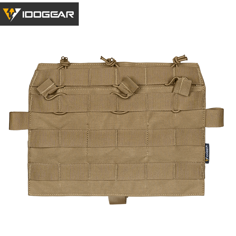 IDOGEAR Tactical Detachable Molle Flap Triple Mag Pouch Open Top 5.56mm/7.62mm For AVS JPC2.0 3579
