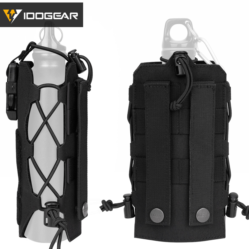 IDOGEAR Tactical Water Bottle Pouch Adjustable Straps Kettle Carrier Holder For Outdoor Sports 500D Nylon 3580