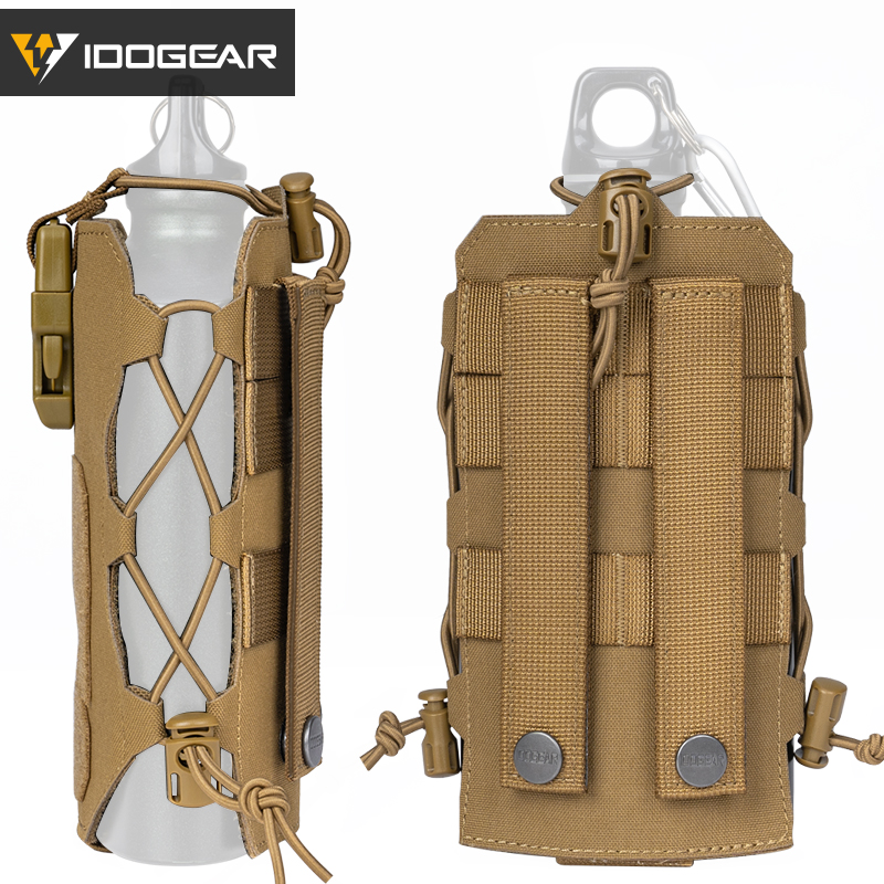 IDOGEAR Tactical Water Bottle Pouch Adjustable Straps Kettle Carrier Holder For Outdoor Sports 500D Nylon 3580