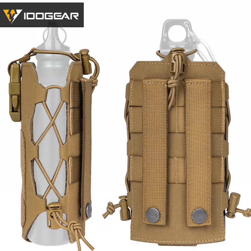 IDOGEAR Tactical Water Bottle Pouch Adjustable Straps Kettle Carrier Holder For Outdoor Sports 500D Nylon 3580