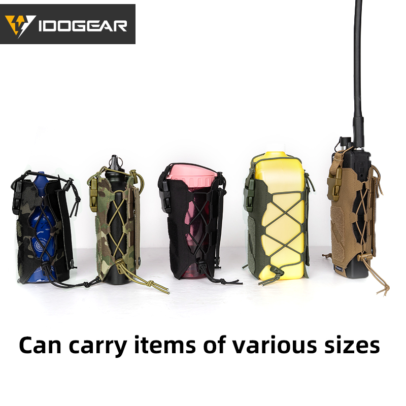 IDOGEAR Tactical Water Bottle Pouch Adjustable Straps Kettle Carrier Holder For Outdoor Sports 500D Nylon 3580