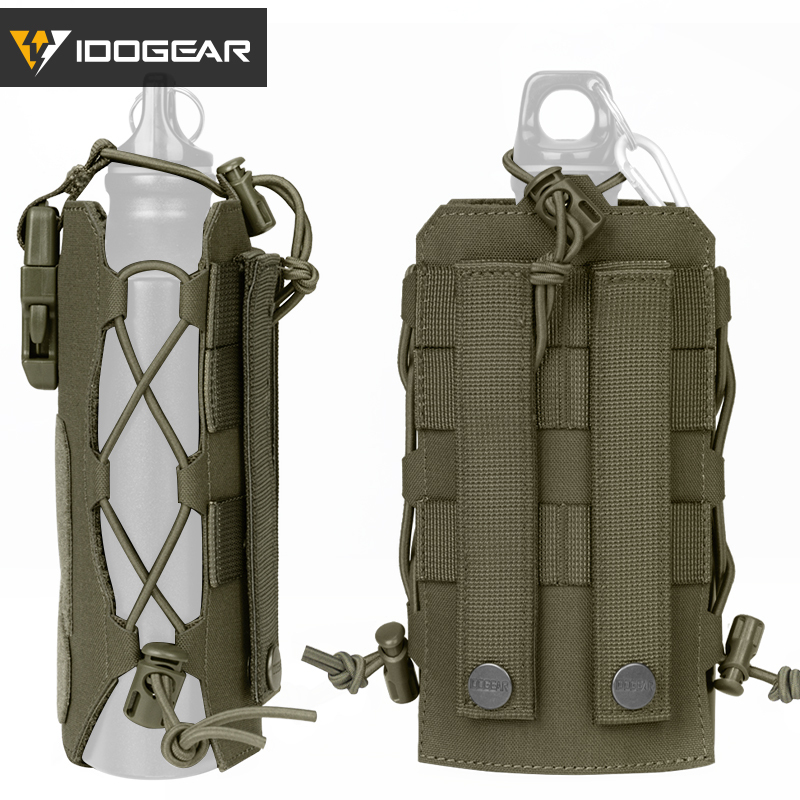 IDOGEAR Tactical Water Bottle Pouch Adjustable Straps Kettle Carrier Holder For Outdoor Sports 500D Nylon 3580