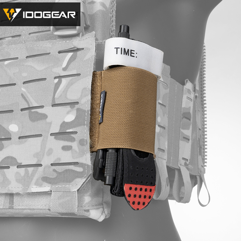 IDOGEAR Tactical Elastic Tourniquet Holder TQ Holster with Hook and Loop for Tactical Belt Duty Belt 3581