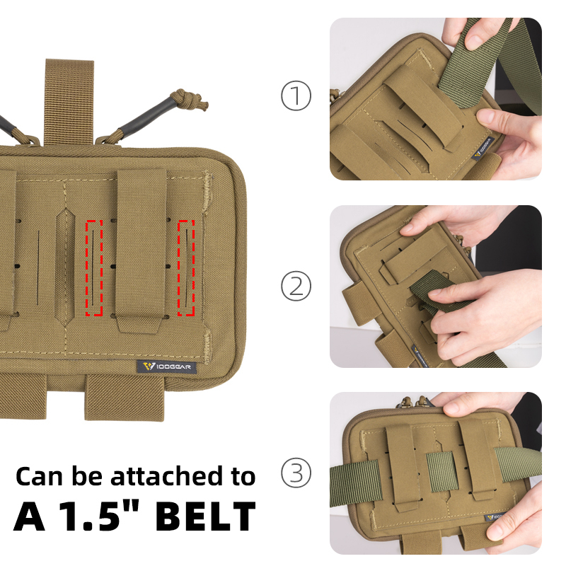 IDOGEAR Tactical Belt Medical Pouch First Aid Pouch MOLLE Admin Pouch Military Utility Pouch EDC Tool Pouch 500D Nylon 3583
