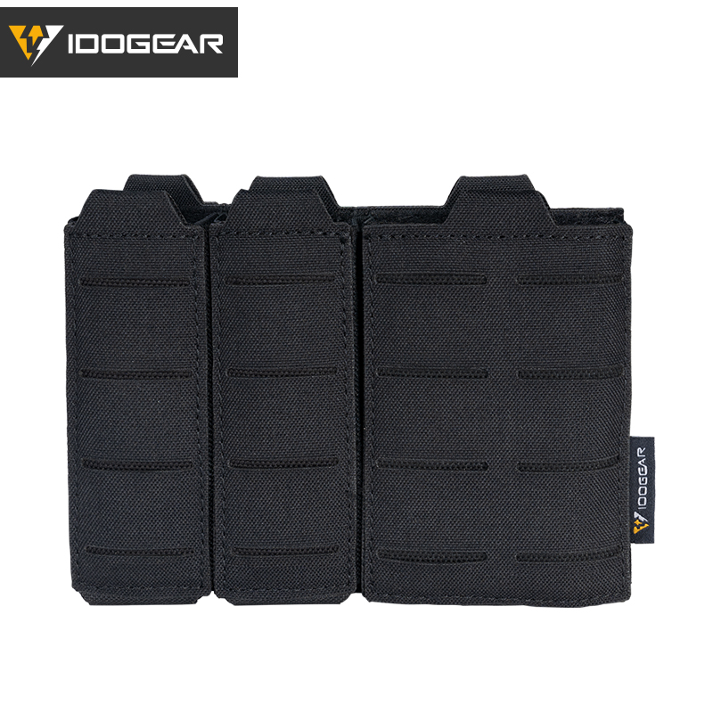 IDOGEAR Tactical Triple Mag Pouch Mag Carrier 9mm 5.56 Molle Pouch Laser Cut Design 3586-IDOGEAR INDUSTRIAL