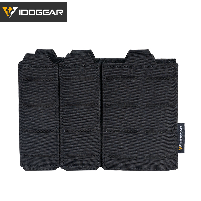 IDOGEAR Tactical Triple Mag Pouch Mag Carrier 9mm 5.56 Molle Pouch Laser Cut Design 3586-IDOGEAR INDUSTRIAL