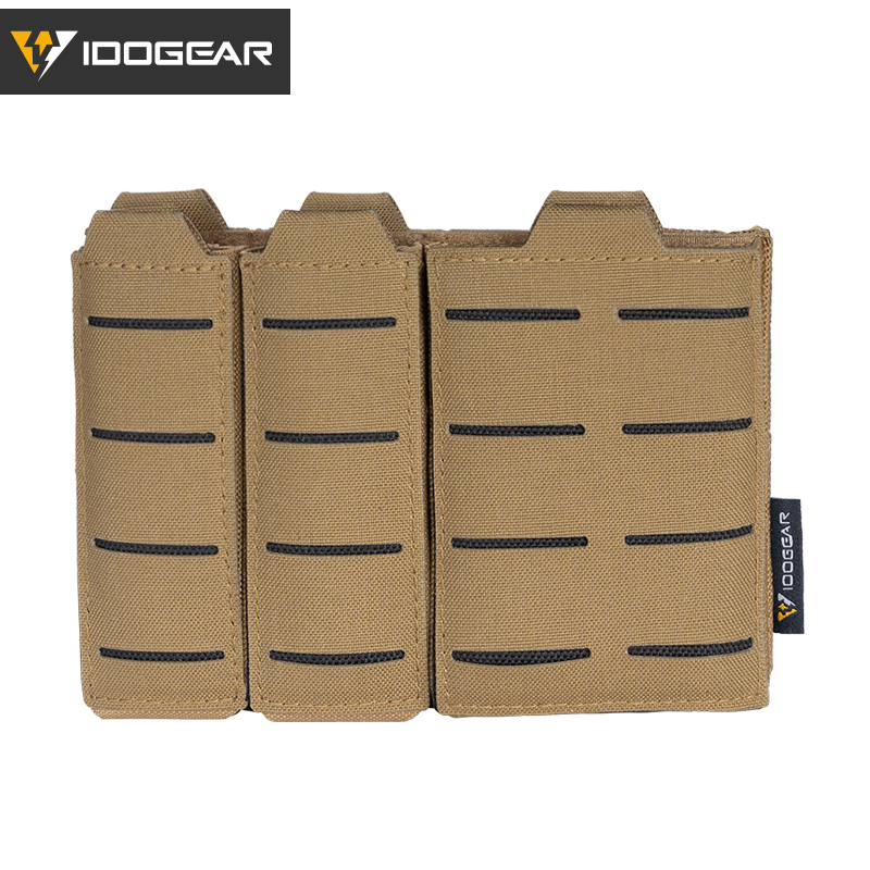 IDOGEAR Tactical Triple Mag Pouch Mag Carrier 9mm 5.56 Molle Pouch Laser Cut Design 3586-IDOGEAR INDUSTRIAL