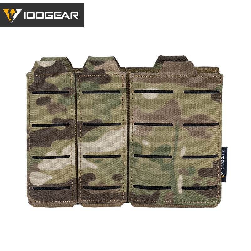 IDOGEAR Tactical Triple Mag Pouch Mag Carrier 9mm 5.56 Molle Pouch Laser Cut Design 3586-IDOGEAR INDUSTRIAL