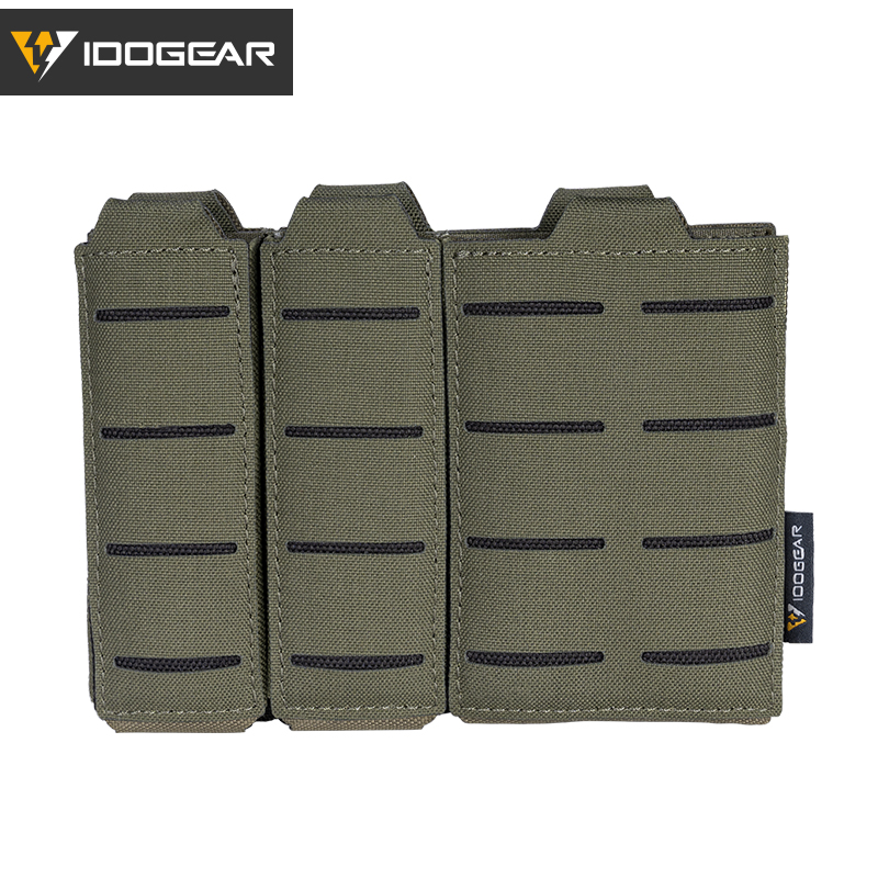 IDOGEAR Tactical Triple Mag Pouch Mag Carrier 9mm 5.56 Molle Pouch Laser Cut Design 3586-IDOGEAR INDUSTRIAL