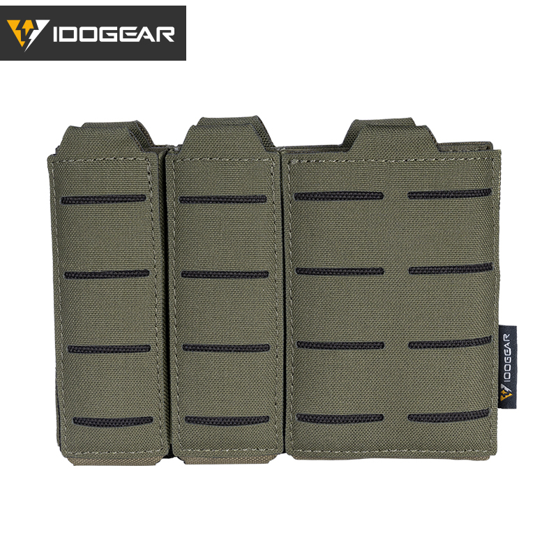 IDOGEAR Tactical Triple Mag Pouch Mag Carrier 9mm 5.56 Molle Pouch Laser Cut Design 3586-IDOGEAR INDUSTRIAL