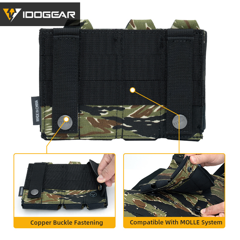 IDOGEAR Triple‑Slot Utility Outdoor Gear Tool Pouch for 9mm 5.56 Molle Pouch 3586