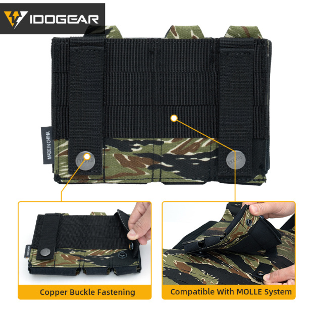 IDOGEAR Triple‑Slot Utility Outdoor Gear Tool Pouch for 9mm 5.56 Molle Pouch 3586