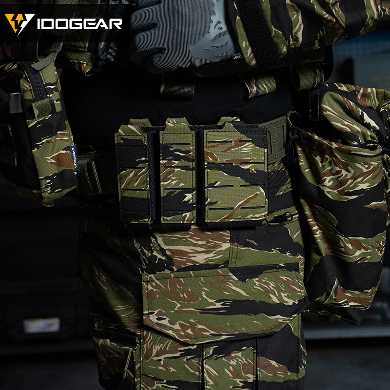 IDOGEAR Triple‑Slot Utility Outdoor Gear Tool Pouch for 9mm 5.56 Molle Pouch 3586
