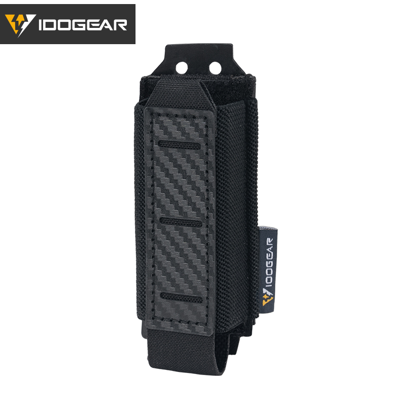 IDOGEAR Tactical Mag Pouch 9mm Single Magazine Carrier Carbon Fiber MOLLE Magazine Pouch 3589