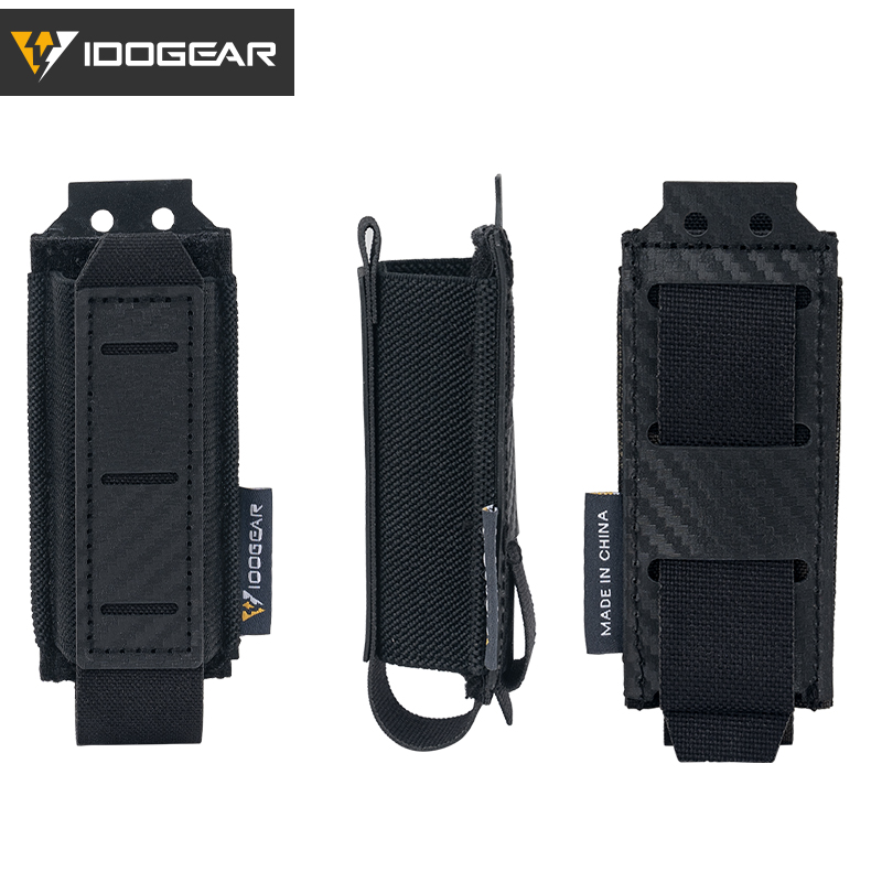 IDOGEAR Tactical Mag Pouch 9mm Single Magazine Carrier Carbon Fiber MOLLE Magazine Pouch 3589