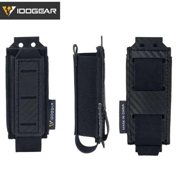 IDOGEAR Tactical Mag Pouch 9mm Single Magazine Carrier Carbon Fiber MOLLE Magazine Pouch 3589