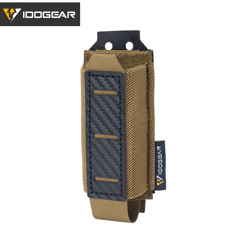 IDOGEAR Tactical Mag Pouch 9mm Single Magazine Carrier Carbon Fiber MOLLE Magazine Pouch 3589