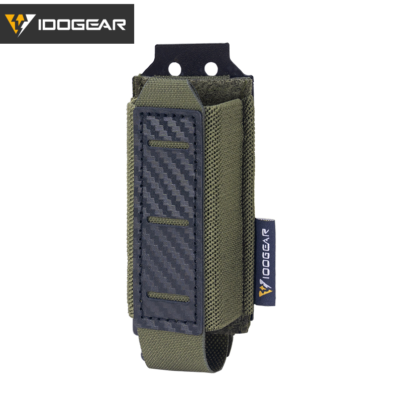 IDOGEAR Tactical Mag Pouch 9mm Single Magazine Carrier Carbon Fiber MOLLE Magazine Pouch 3589