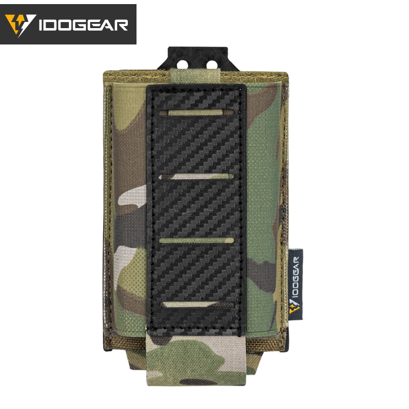 IDOGEAR Tactical 5.56 Single Mag Pouch MOLLE Non-Slip Loop-Wool Quick Draw Camo Magazine Pouch 3591