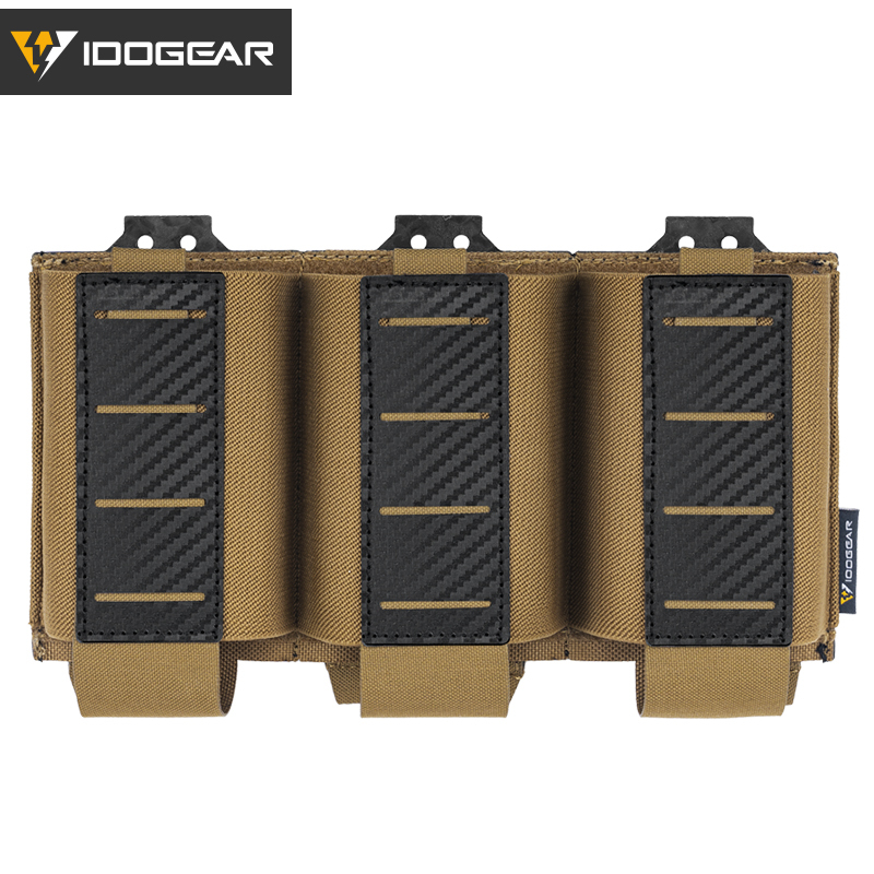 IDOGEAR Tactical 5.56 Triple Mag Pouch MOLLE System Anti-slip Interior Mag Carrier Carbon Fiber Magazine Pouch 3592-IDOGEAR INDUSTRIAL