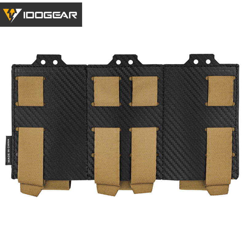 IDOGEAR Tactical 5.56 Triple Mag Pouch MOLLE System Anti-slip Interior Mag Carrier Carbon Fiber Magazine Pouch 3592-IDOGEAR INDUSTRIAL