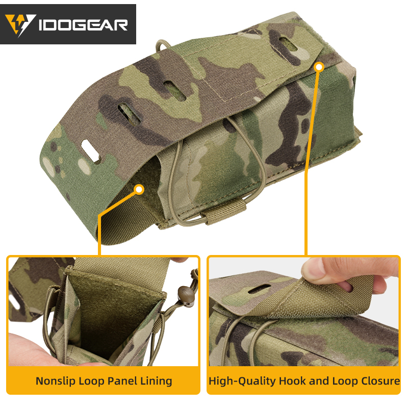 IDOGEAR 556 MOLLE Double Pouch Multi-Purpose EDC Admin Tool Pouch Hook&Loop Flip Cover 3594